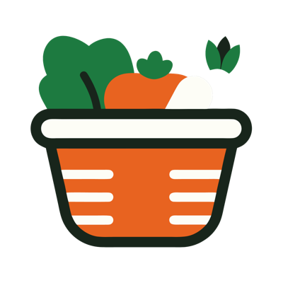 A market basket full of vegetables